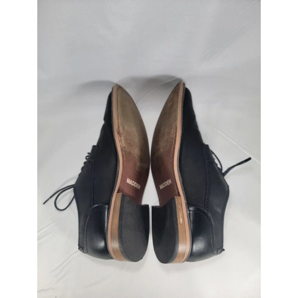 Steve Madden Ajapp Mens Oxford Shoes Sz 8 Black Comfort Lace Up Vamp Almond Toe